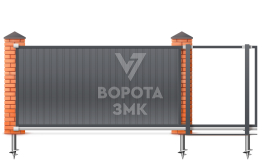 Откатные ворота из сэндвич панелей 2600×1800 ЗМК-7811